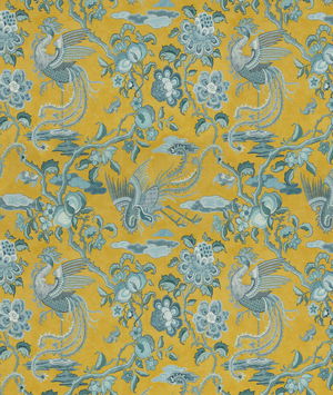 GP & J Baker Chifu Ochre/Blue Fabric