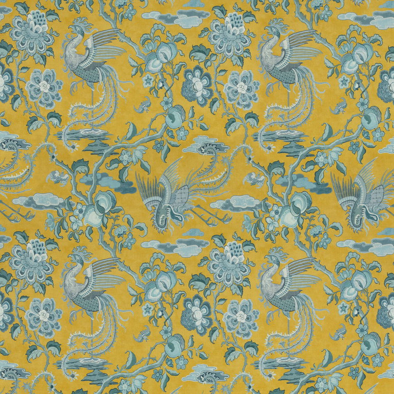 GP &amp; J Baker Chifu Ochre/Blue Fabric