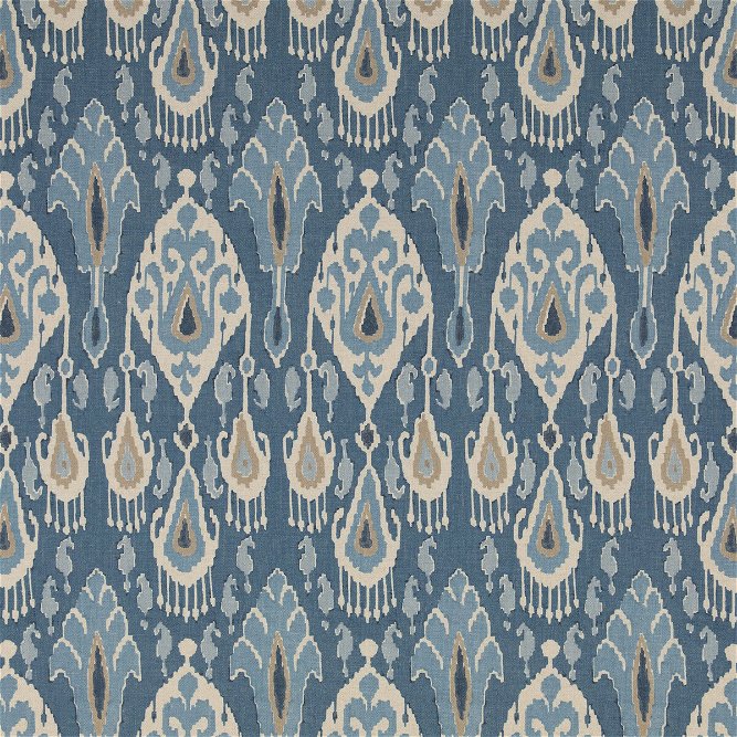 GP &amp; J Baker Ikat Bokhara Blue Fabric