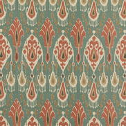 GP & J Baker Ikat Bokhara Teal Fabric