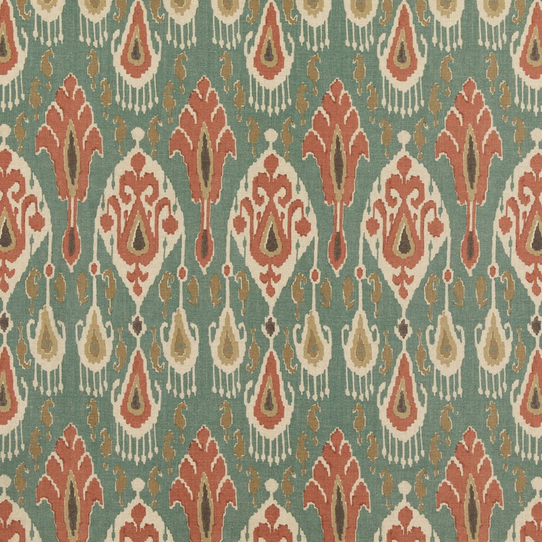 GP &amp; J Baker Ikat Bokhara Teal Fabric