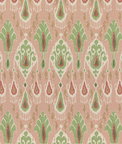 GP & J Baker Ikat Bokhara Rose/Green Fabric