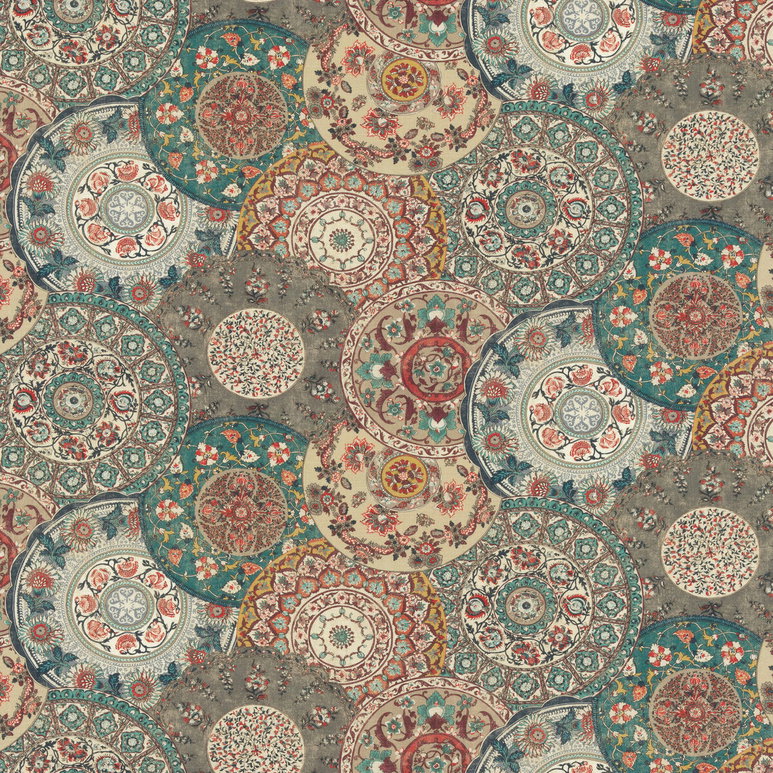 GP &amp; J Baker Imari Teal Fabric
