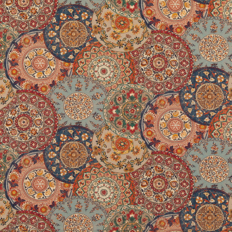 GP &amp; J Baker Imari Red/Indigo Fabric