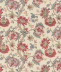 GP & J Baker Kingham Red/ Blue Fabric