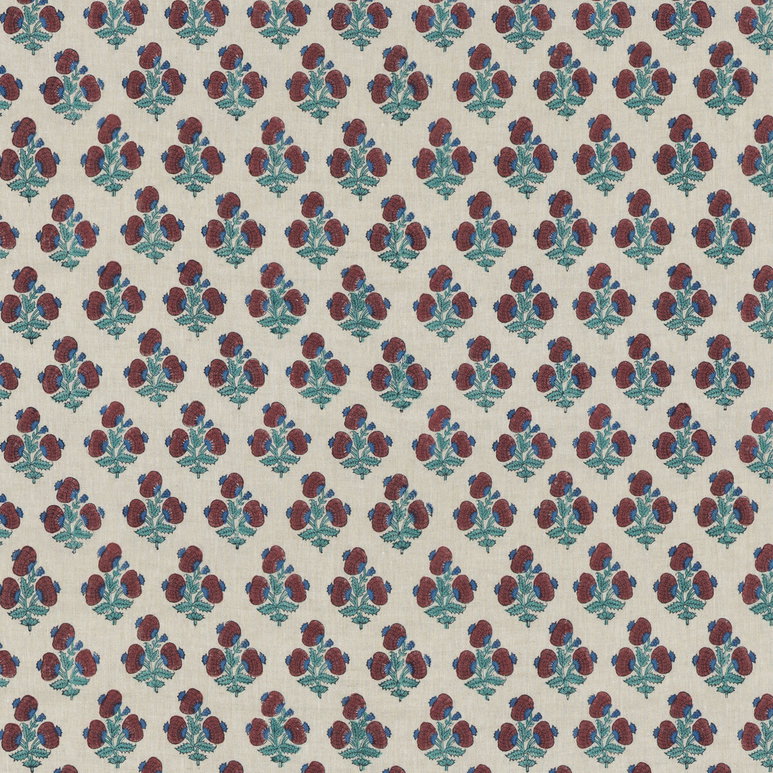 GP &amp; J Baker Jaipur Poppy Red/Blue Fabric