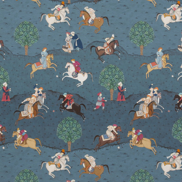 GP &amp; J Baker Caspian Indigo/Red Fabric