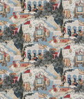 GP & J Baker Shalimar Indigo/Red Fabric