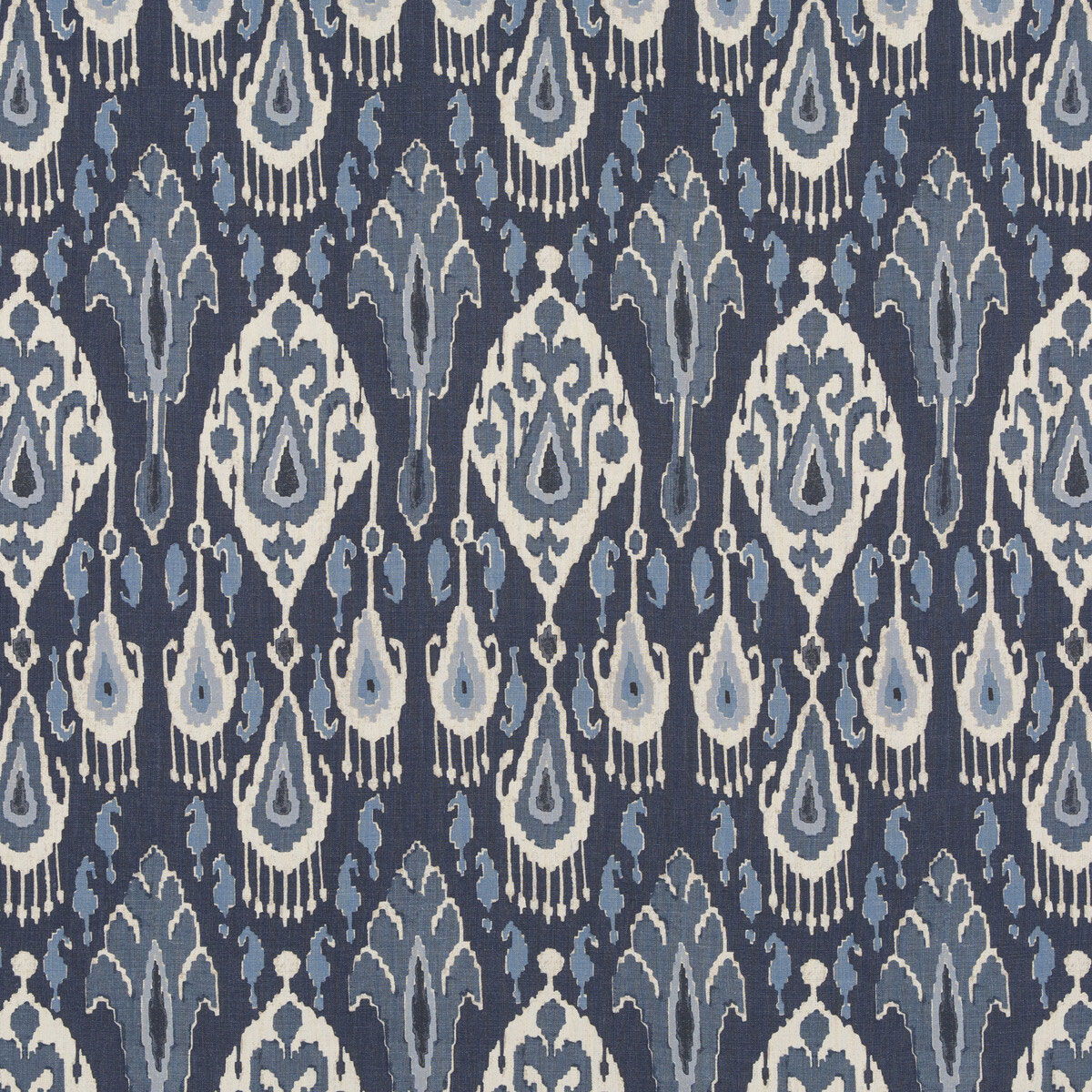 GP J Baker Ikat Bokhara Linen Indigo Fabric OnlineFabricStore