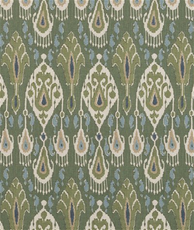 GP & J Baker Ikat Bokhara Linen Emerald Fabric