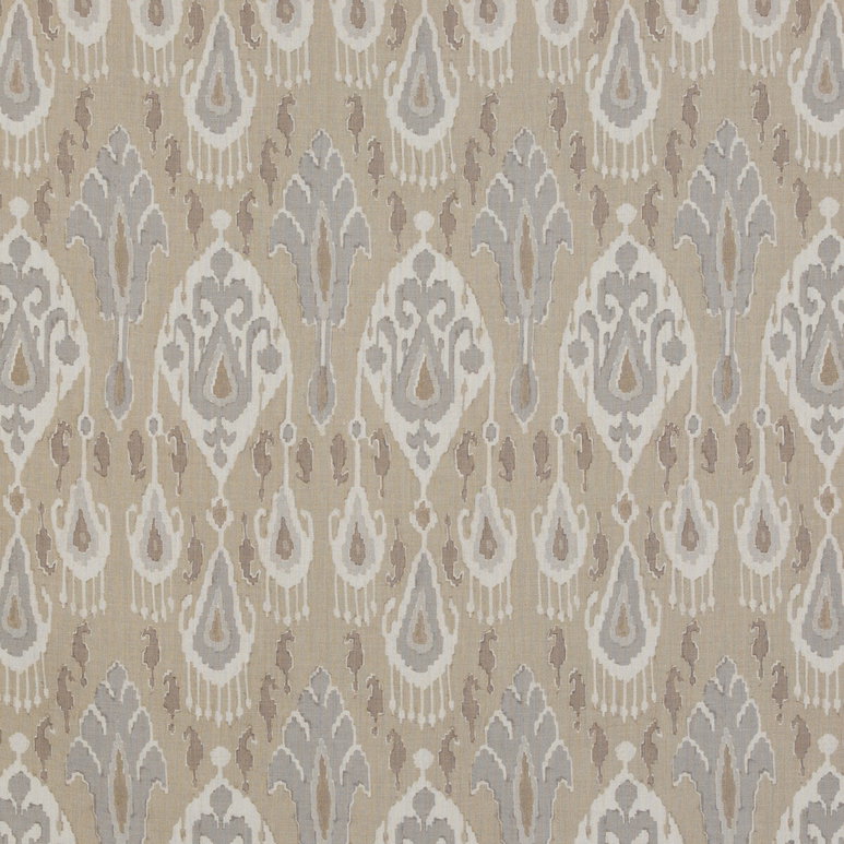 GP &amp; J Baker Ikat Bokhara Linen Parchment Fabric