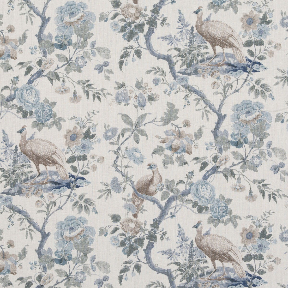 GP & J Baker Broughton Rose Blue Fabric | OnlineFabricStore