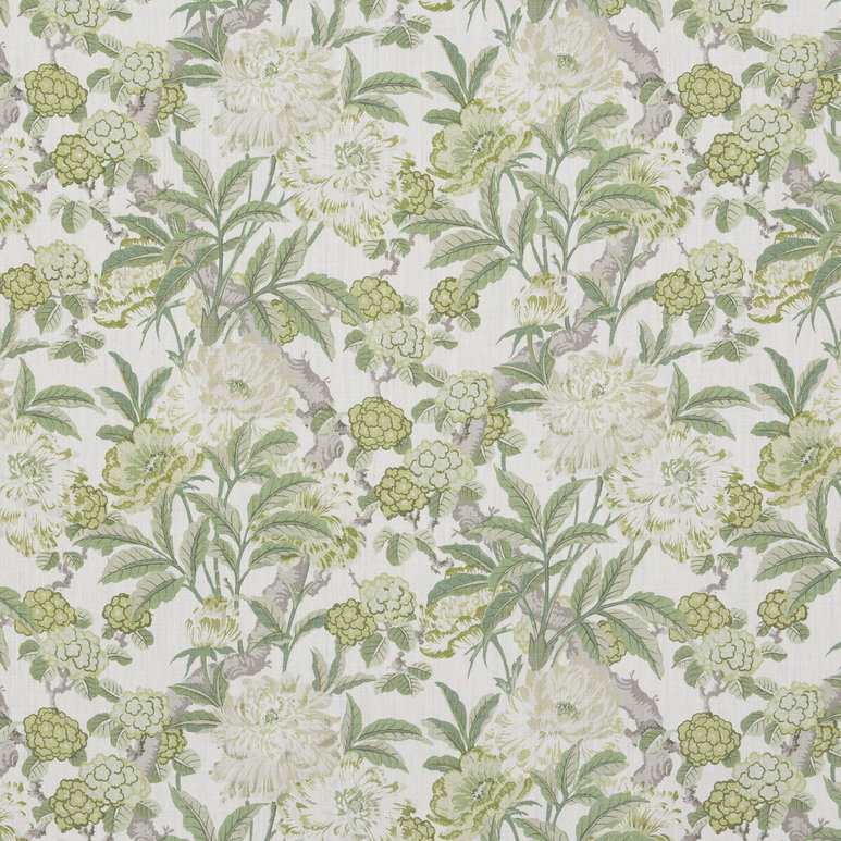 GP &amp; J Baker Summer Peony Green Fabric