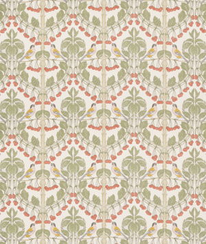 GP & J Baker Birds & Cherries Cotton Red/Green Fabric