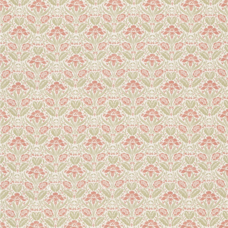 GP &amp; J Baker Iris Meadow Cotton Pink/Green Fabric