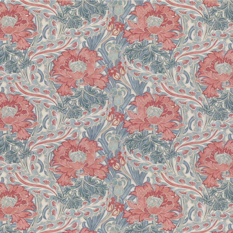 GP &amp; J Baker Brantwood Cotton Teal Fabric
