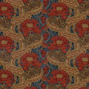 GP & J Baker Brantwood Velvet Red/Blue Fabric