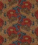 GP & J Baker Brantwood Velvet Red/Blue Fabric