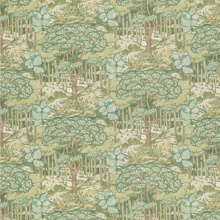 GP &amp; J Baker Ruskin Cotton Green Fabric