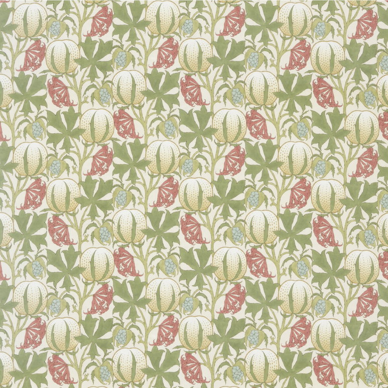 GP &amp; J Baker Pumpkins Cotton Coral/Green Fabric