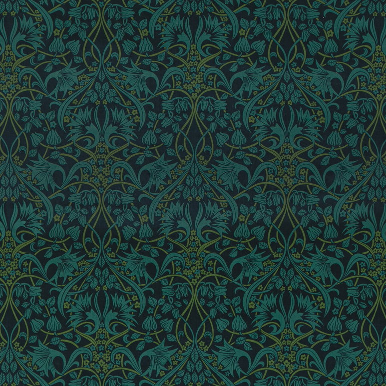 GP &amp; J Baker Fritillerie Velvet Indigo/Teal Fabric