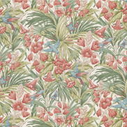 GP & J Baker Trumpet Flowers Cotton Red/Green Fabric