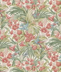 GP & J Baker Trumpet Flowers Cotton Red/Green Fabric