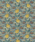 GP & J Baker Tulip & Jasmine Cotton Teal Fabric