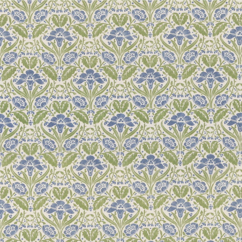 GP &amp; J Baker Iris Meadow Blue/Green Fabric
