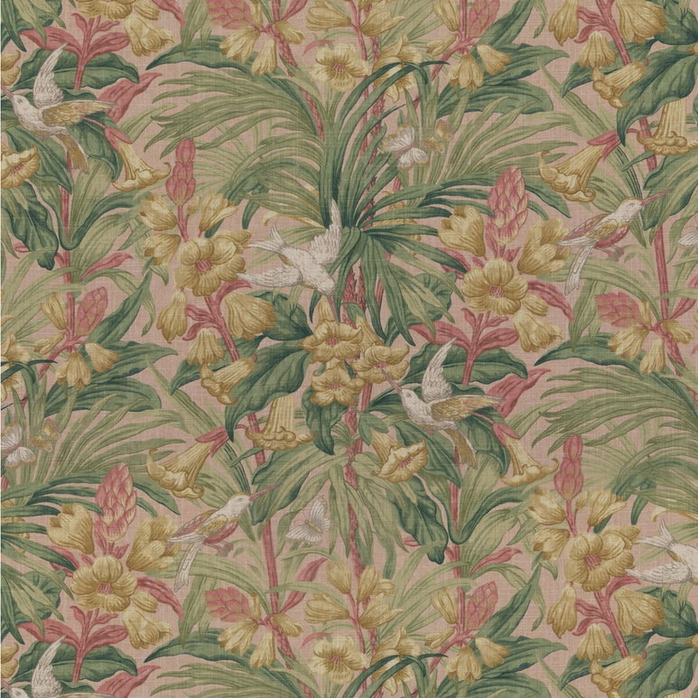 GP &amp; J Baker Trumpet Flowers Blush Fabric