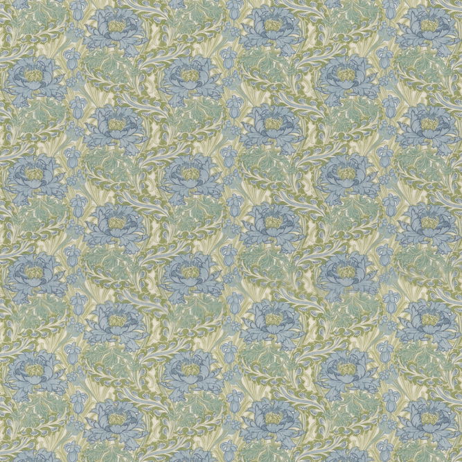 GP &amp; J Baker Little Brantwood Blue/Green Fabric