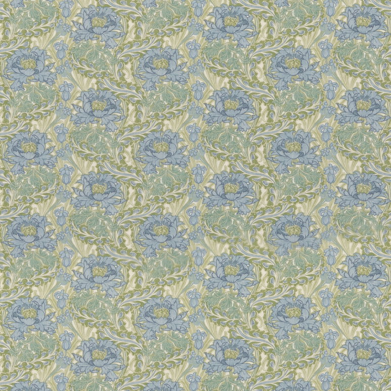 GP &amp; J Baker Little Brantwood Blue/Green Fabric