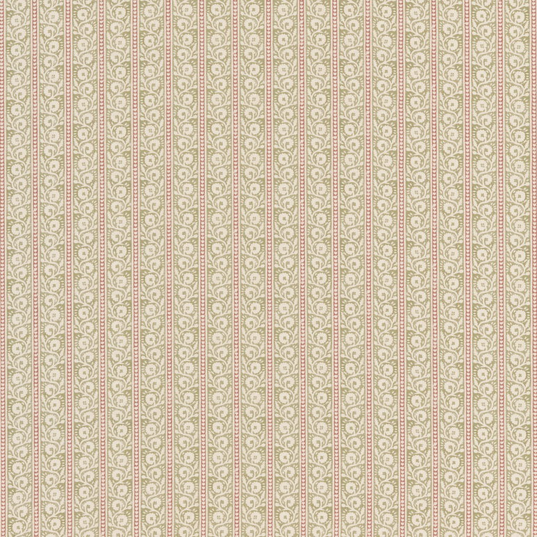 GP &amp; J Baker Bibury Green/Red Fabric