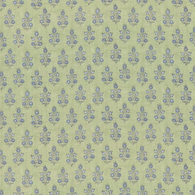 GP &amp; J Baker Poppy Sprig Green/Blue Fabric