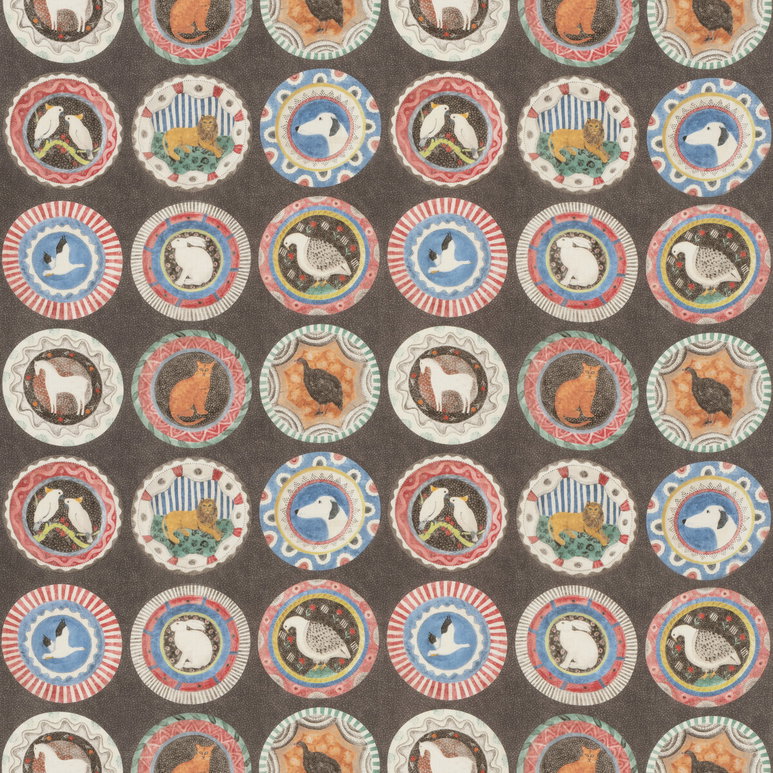 GP &amp; J Baker Robina's Dinner Party Cocoa Fabric