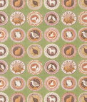 GP & J Baker Robina's Dinner Party Green Fabric