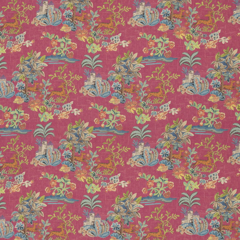 GP &amp; J Baker Knight's Tale Texture Fuchsia Fabric