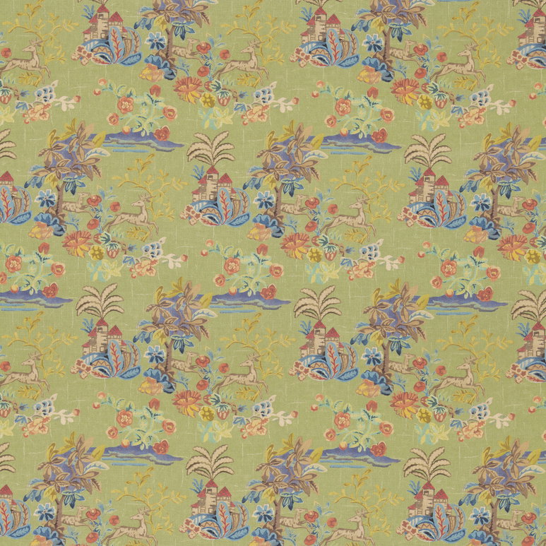 GP &amp; J Baker Knight's Tale Texture Spring Green Fabric