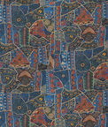 GP & J Baker Front Row Jewel Blue Fabric