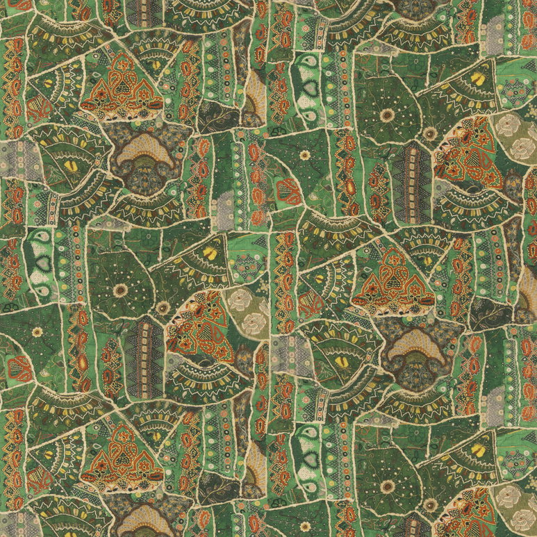 GP &amp; J Baker Front Row Jewel Green Fabric
