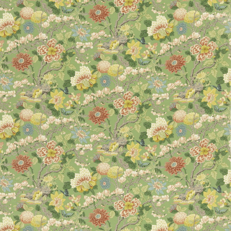 GP &amp; J Baker Little Magnolia Emerald Fabric