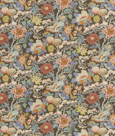 GP & J Baker Little Magnolia Espresso Fabric