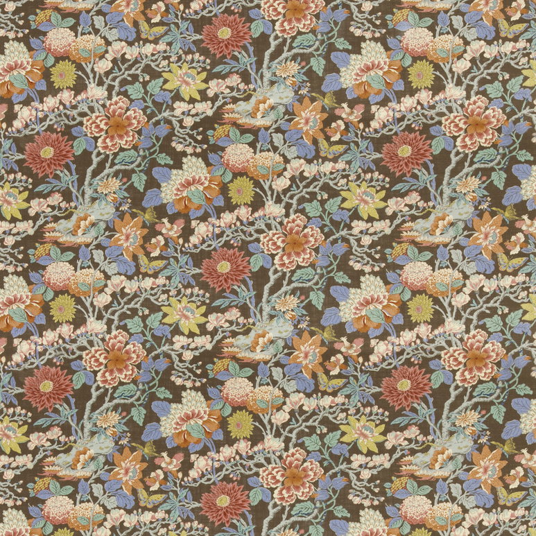GP &amp; J Baker Little Magnolia Espresso Fabric