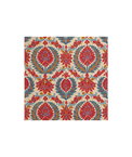 Brunschwig & Fils Zenobia Linen Print Pompeian Red/Blue Fabric