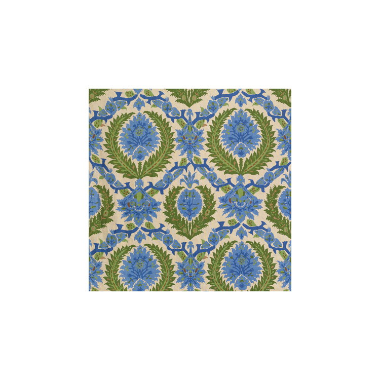 Brunschwig &amp; Fils Zenobia Linen Print Canton Blue/Green Fabric