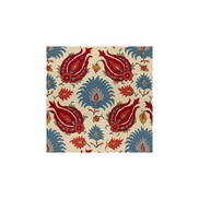 Brunschwig & Fils Kashmiri Linen Print Pomegranate/Blue Fabric