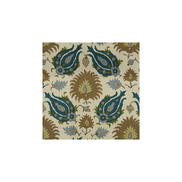 Brunschwig & Fils Kashmiri Linen Print Teal Blue/Taupe Fabric
