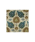 Brunschwig & Fils Kashmiri Linen Print Teal Blue/Taupe Fabric