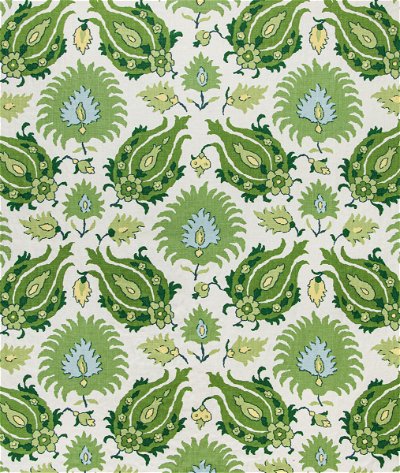 Brunschwig & Fils Kashmiri Linen Print Leaf/Aloe Fabric