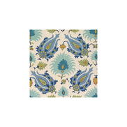 Brunschwig & Fils Kashmiri Linen Print Peridot/Aquamarine Fabric